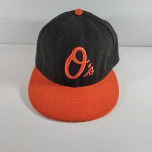 Baltimore Orioles Fitted Hat Black Orange Size 7.5
